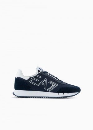 Emporio Armani Black And White Vintage Sneakers Haki | EA7-SN59751
