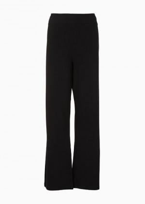 Emporio Armani Core Lady Plus Size Stretch-cotton Trousers Siyah | EA7-SN59534